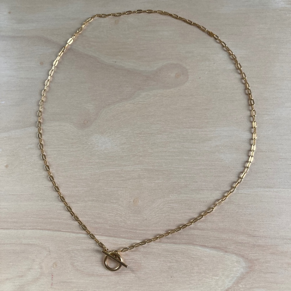 J Crew Demi-fine Paperclip Chain Toggle Necklace